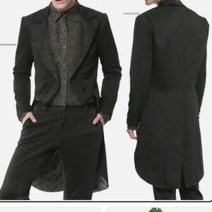 DC Comics Black Tailcoat Tuxedo Blazer with Peak Lapel
For men